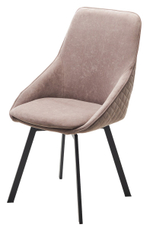 Стул М-City DISAUR Каса (Casa), поворотный на поворотный на 360 градусов, B5 Капучино, Велюр, Черный каркас