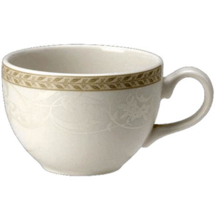 Чашка чайная «Антуанетт» фарфор 340мл D=10,H=7см белый,олив