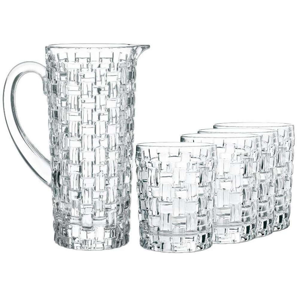 BOSSA NOVA - Набор 5 предметов графин + 4 стакана для виски стекло (set 5 pcs)