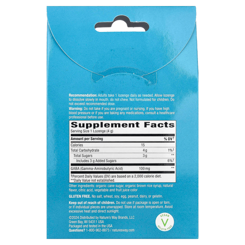 Nature's Way, Леденцы для успокаивающих капель, вишня`` 24 пастилки