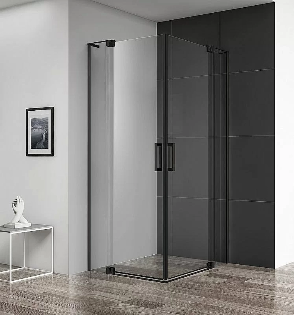 Душевой уголок Cezares Slider 70х70 SLIDER-A-2-70/80-C-NERO стекло прозрачное/профиль черный матовый