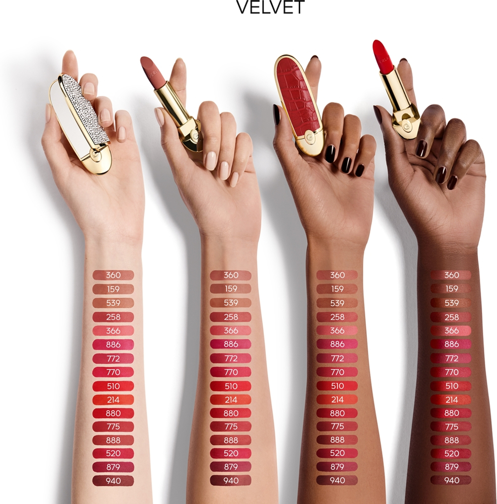 GUERLAIN Rouge G - Роскошная помада оттенок 520 Le Rouge Profond Velvet, 3 g