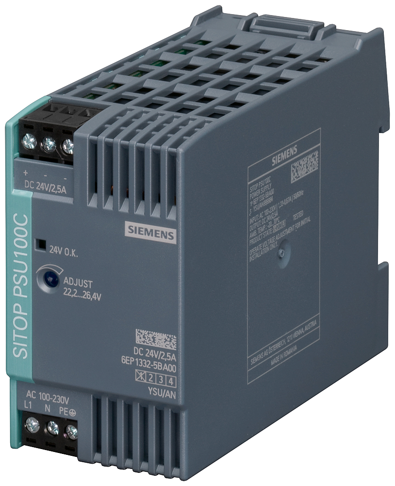 SITOP PSU100c 24 v/2.5 a стабилизированный блок питания,  SIEMENS 6EP1332-5BA00