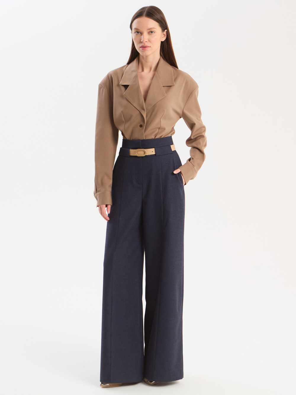 Брюки на высокой посадке