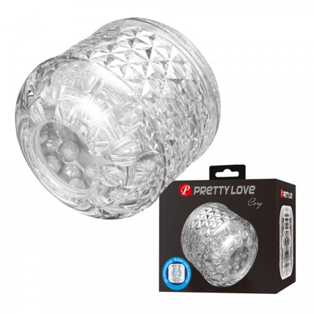 Мастурбатор с текстурированным каналом Cory прозрачный