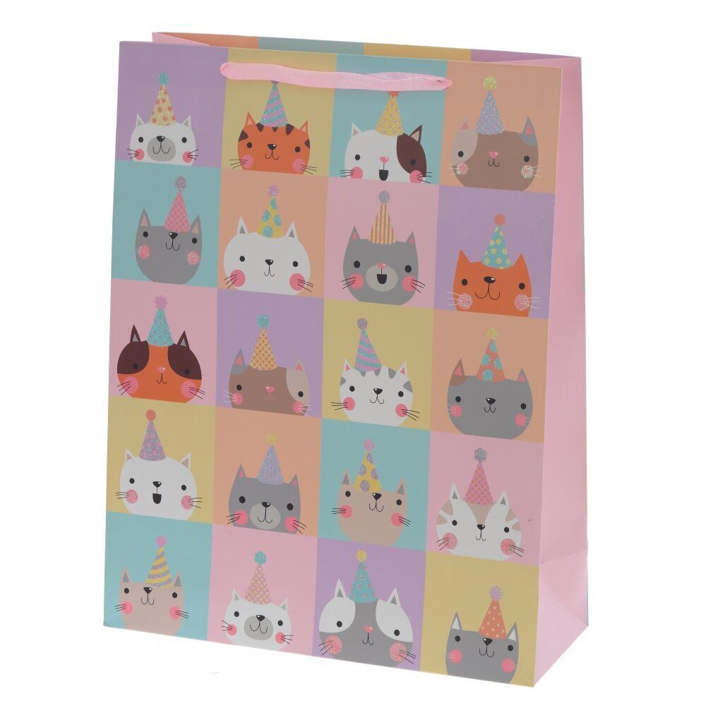 GAEM Пакет подарочный L (бумага 210г/м2, блок микс 12шт), L31 W12 H40 см, 4в.