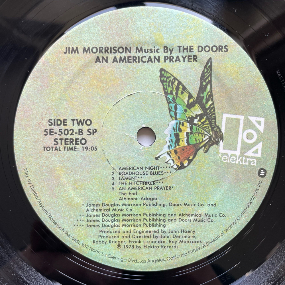 Винтажная виниловая пластинка LP Jim Morrison Music By The Doors An American Prayer (США 1978)