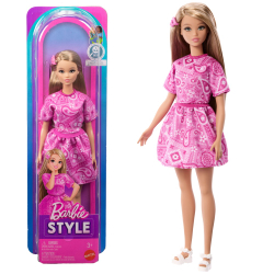 Mattel JJN62 — Модная кукла Barbie Style №249 в розовом наряде с узором пейсли JJN62 — фото 1