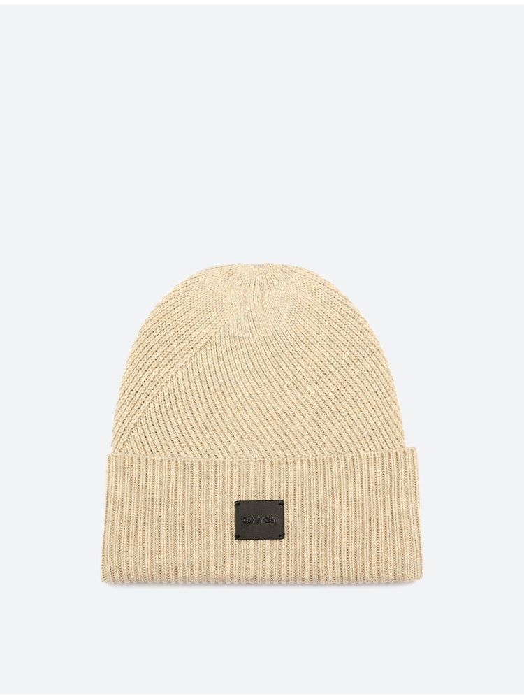 Шапка Calvin Klein Ribbed Beanie Unbleached Heather - One Size