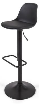 Барный стул Orlando-T - черная искусственная кожа и черная матовая сталь 60-82 см Испания