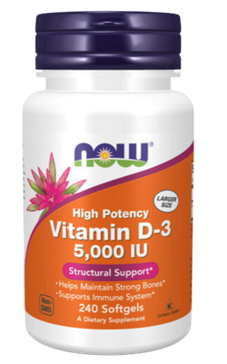 Now Foods Vitamin D3 5000 МЕ 240 softgels , Витамин Д3