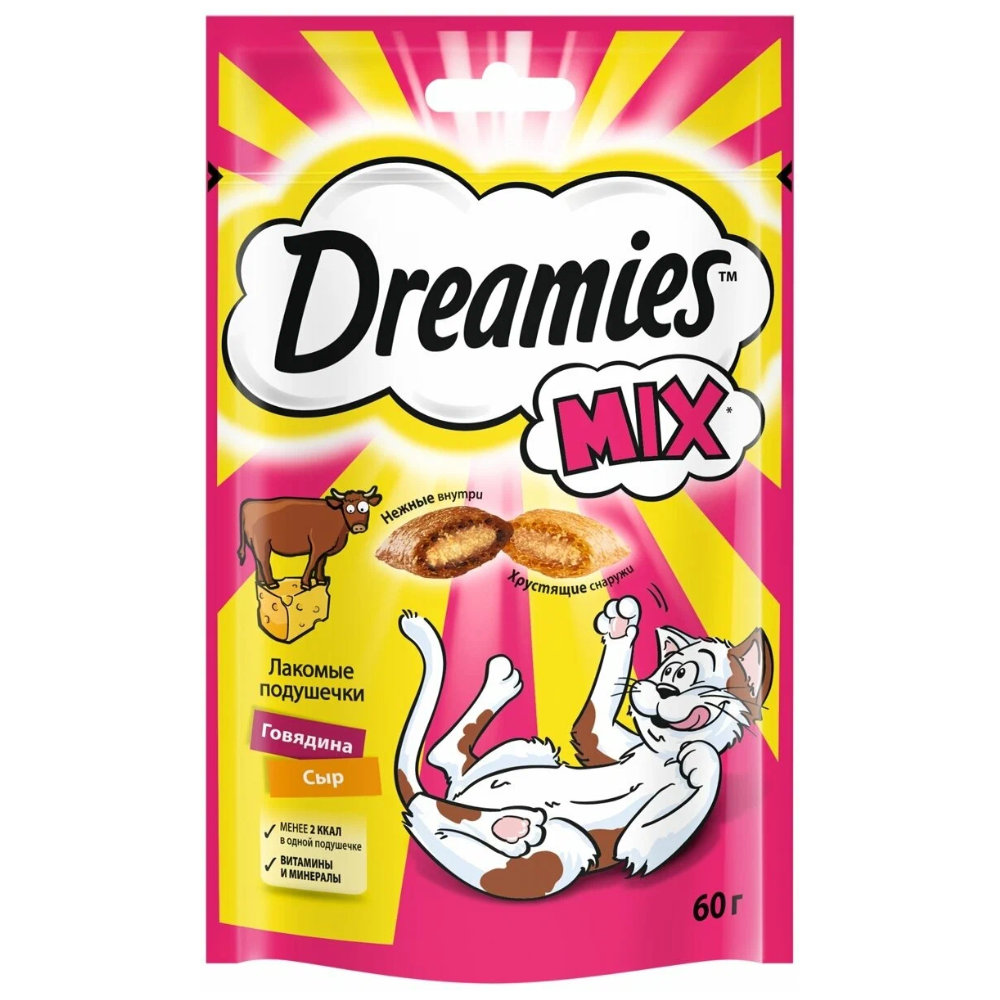 Лакомство для кошек Dreamies Говядина и сыр 60 гр