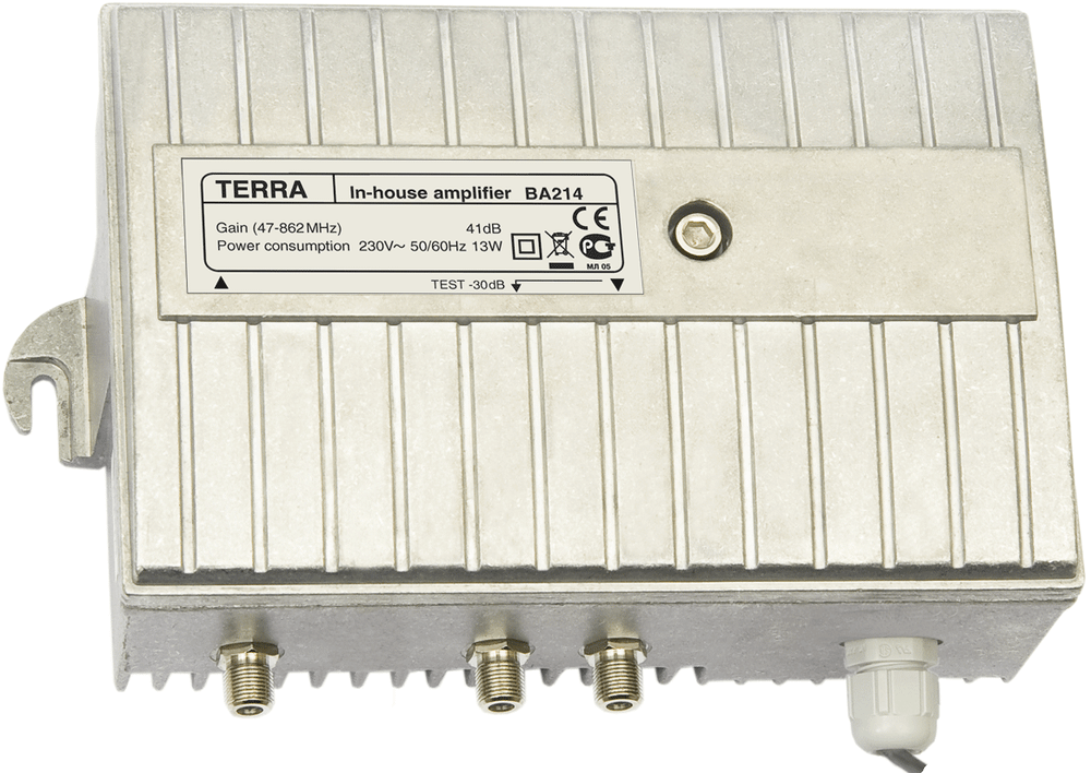 Домовой усилитель BA214 TERRA, 41 дБ, 116 дБмВ (CSO)