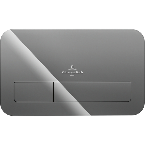 Клавиша смыва Villeroy&Boch ViConnect 922400RA Серая глянцевая стекло