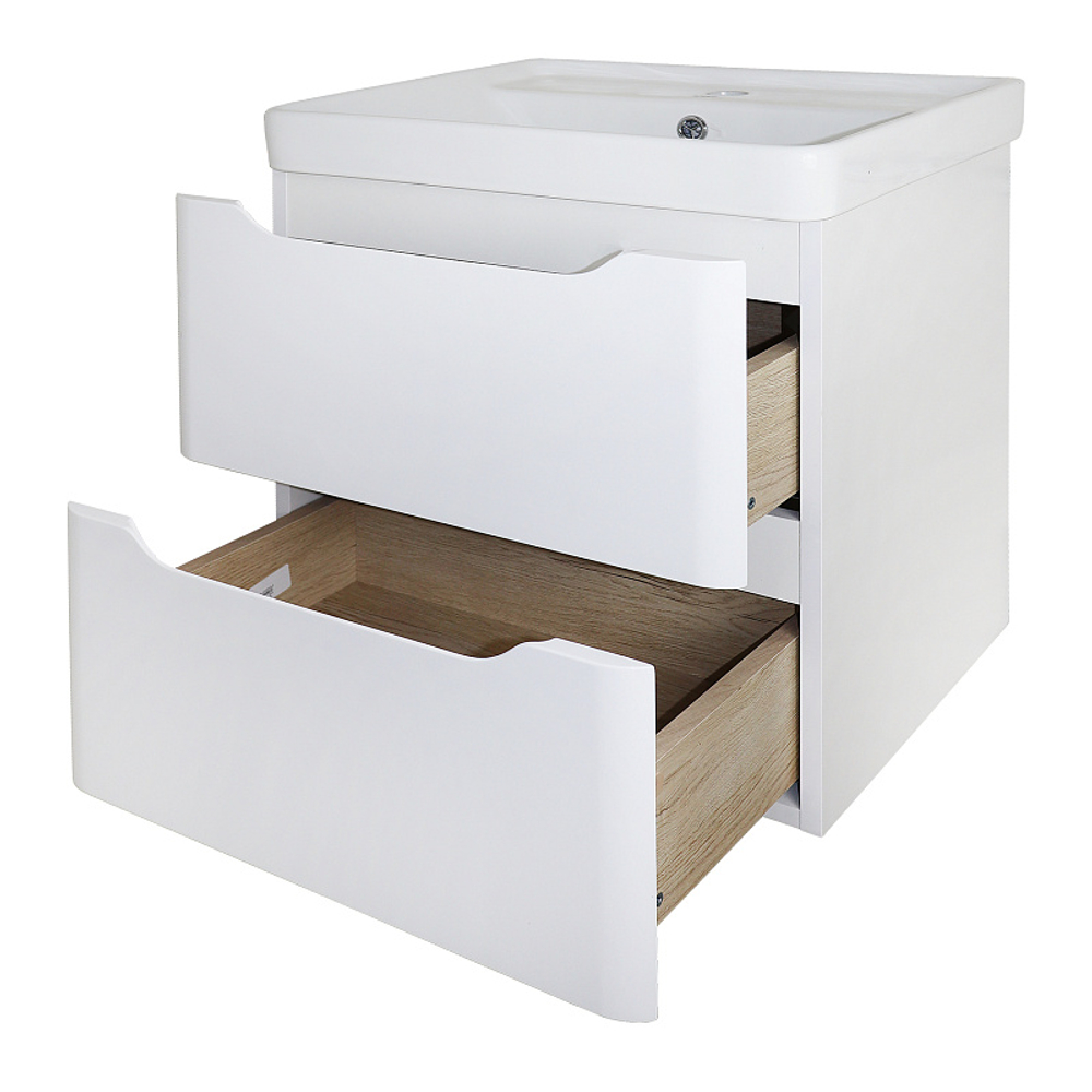 Комплект Azario Тумба LOTOS 50/2 510х425х570 подвесная, с раковиной Monte 50 белый гланцевый (CS00094662)