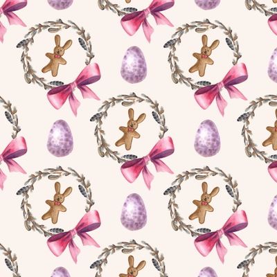 Пасхальные венки,яйка и кролики.