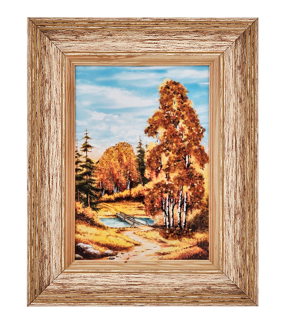 AMB-01/65 Картина «Красота природы» (с янтарной крошкой) пласт.рамка 33х42см