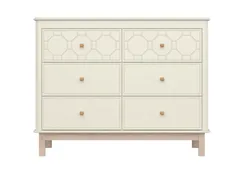 Комод Classic 6 ящиков с фрезеровкой "Мозаика" (молочный)