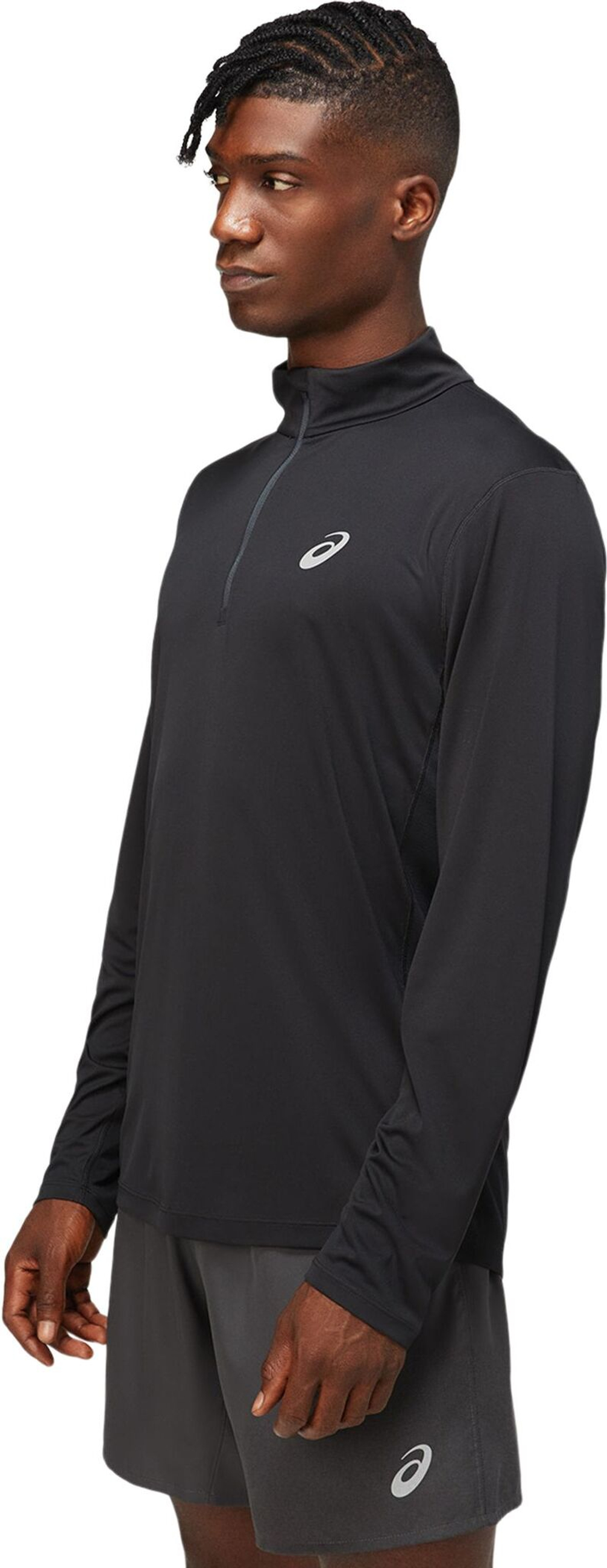 Мужская теннисная футболка Asics Core 1/2 Zip Long Sleeve Top - performance black