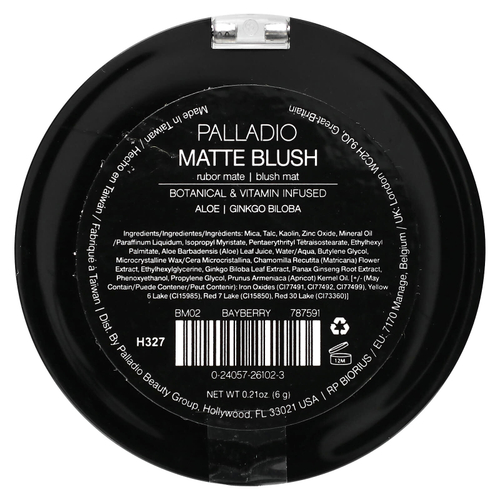 Palladio, матовые румяна, Bayberry GM02, 6 г (0,21 унции)
