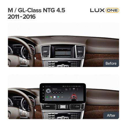 Магнитола для Mercedes-Benz ML (W166) 2011-2015 NTG 4.5 - Teyes LUX ONE монитор 12.3", Android 10, 6Гб+128Гб, CarPlay, 4G SIM-слот