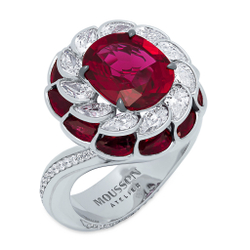 Кольцо с Рубинами и Бриллиантами, R0119-0/1