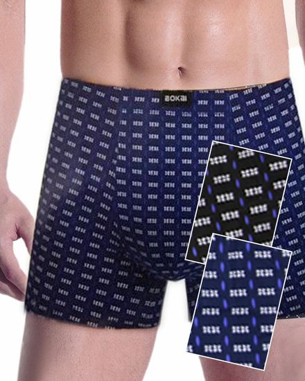 Трусы мужские боксеры (2шт) Bokai 927 BK,синий-серый