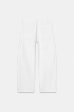 ZARA ДЖИНСЫ ZW COLLECTION ANKLE RELAXED СО СРЕДНЕЙ ПОСАДКОЙ, БЕЛЫЙ