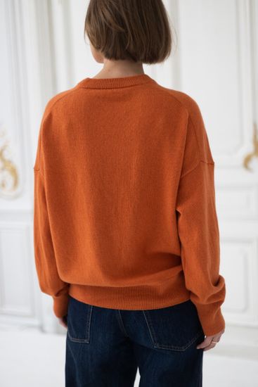 Джемпер Л.Т., 100% шерсть ягнёнка, цвет красная глина.