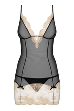 Облегающая сорочка Bisquella с ажурным подолом (Размер: XXL) (Цвет: черный)