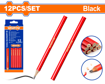 Столярный карандаш (черный) 12 шт (72) WADFOW WMQ1512