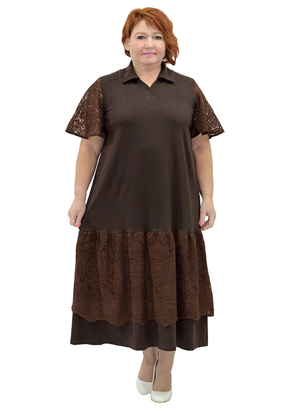 Платье с кружевом Брауни