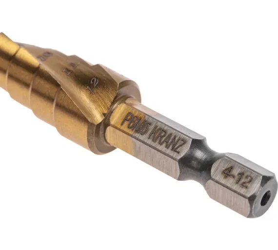 Сверло ступенчатое KRANZ 4-5-6-7-8-9-10-11-12мм ТИТАН 40307