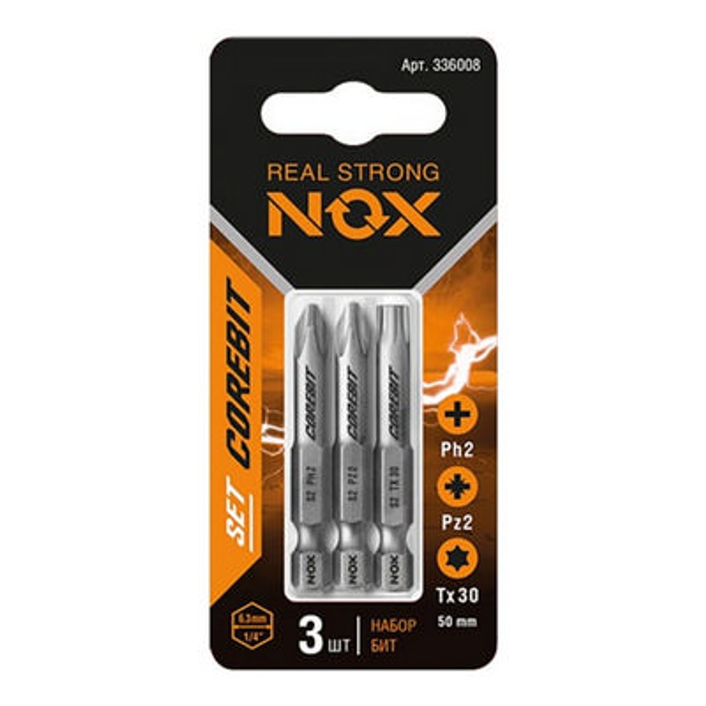 Набор бит NOX Hex 3,Hex 4,Hex 5 50мм 3шт