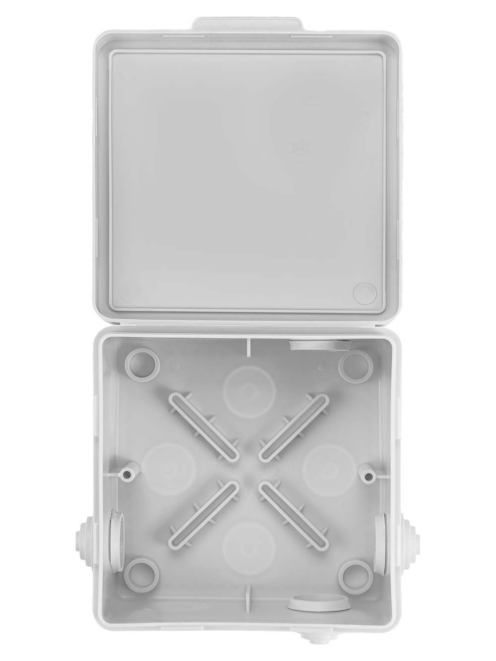 Распаячная коробка ОП 100х100х55мм, крышка, IP54, 8вх. TDM SQ1401-0113