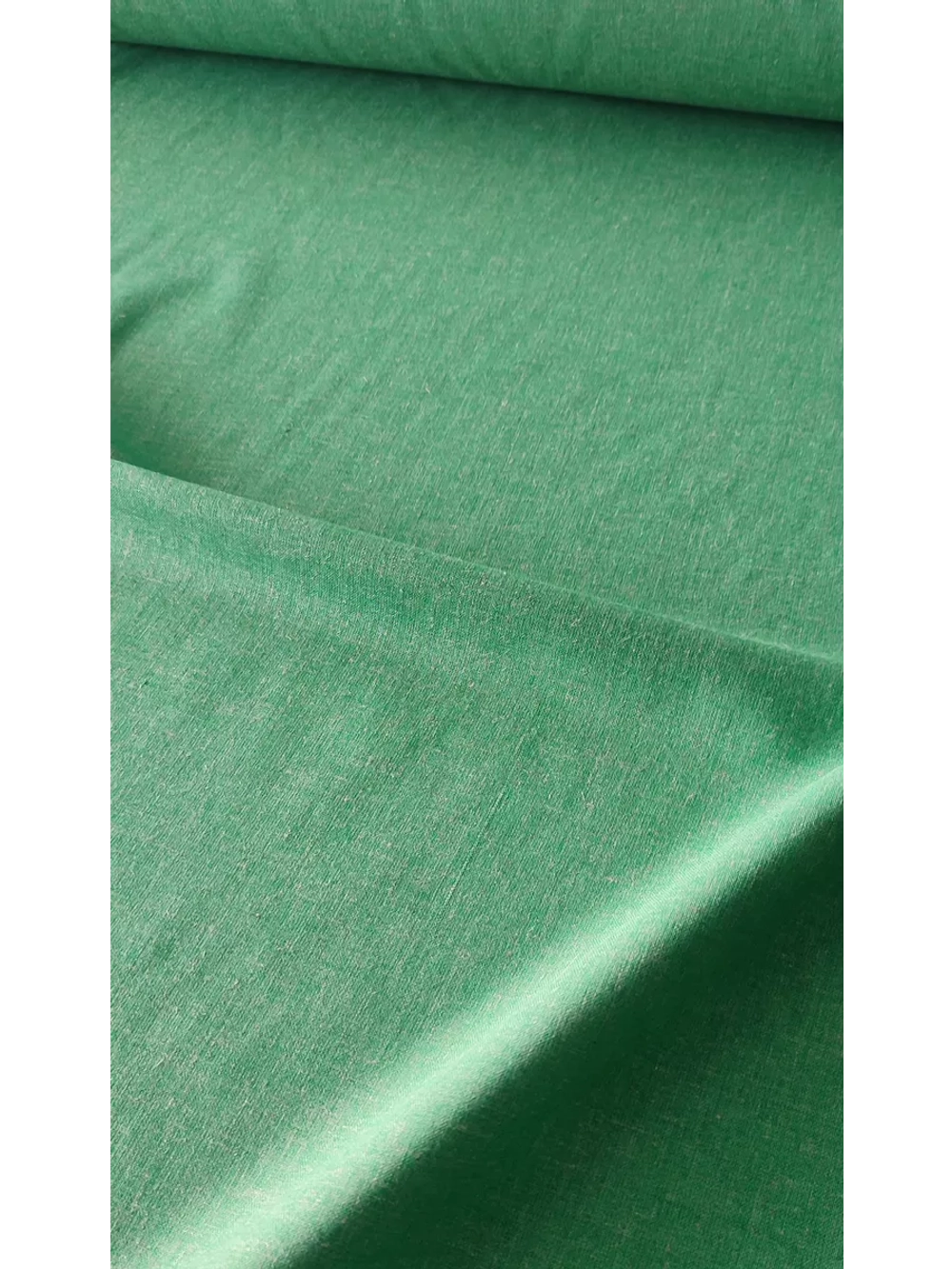 Лен с вискозой и ПЭ Зелень