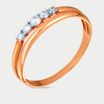 Кольцо для женщин из розового золота 585 пробы с фианитами (арт. 1102277)