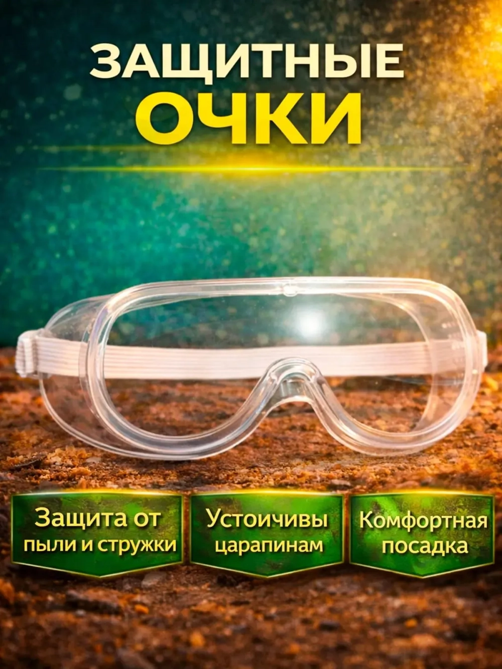 Защитный комплект для ремонта. 3 в 1. Очки, респиратор, наушники