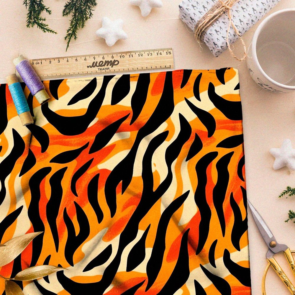 Ткань премиум мембрана тигриная фантазия