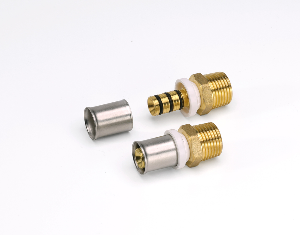 Штуцер с наружной резьбой RIIFO Omni пресс латунь 16-1/2"НР,