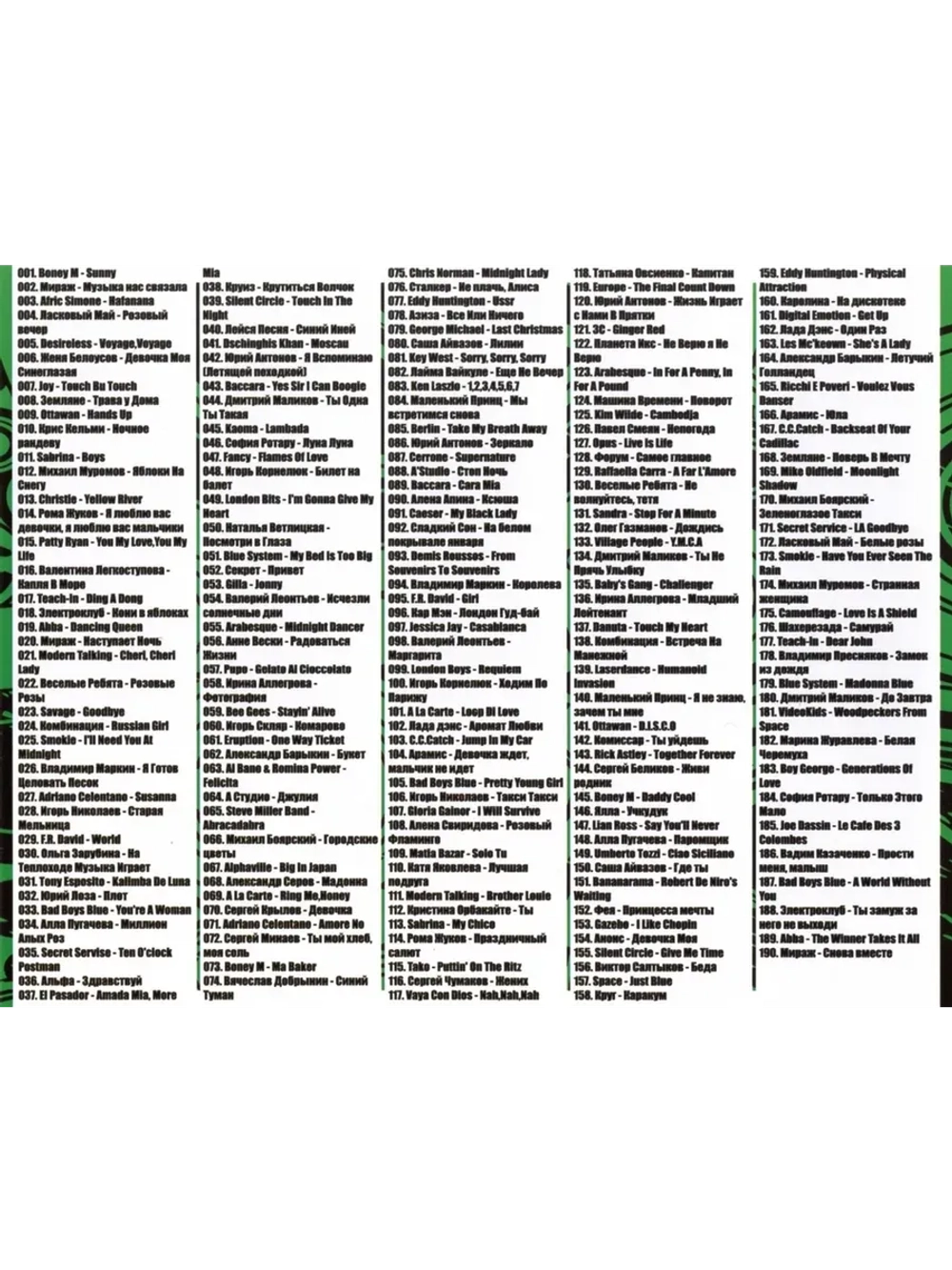 Золотые Хиты Дискотек 80-х 50-50 (MP3 Флешка)