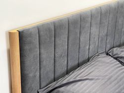 Кровать Адам с подъемным механиз (дуб крафт золотой/грей алькантара)