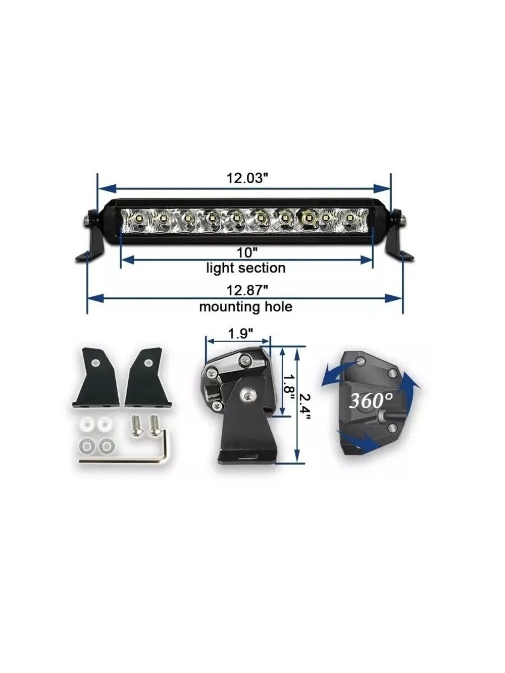 Фара комбинированного света AURORA 508 мм 100W LED
