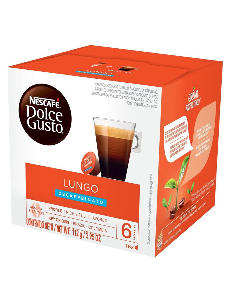 Кофе Nescafe Dolce Gusto Lungo Decaffeinato 16 шт x 3 уп