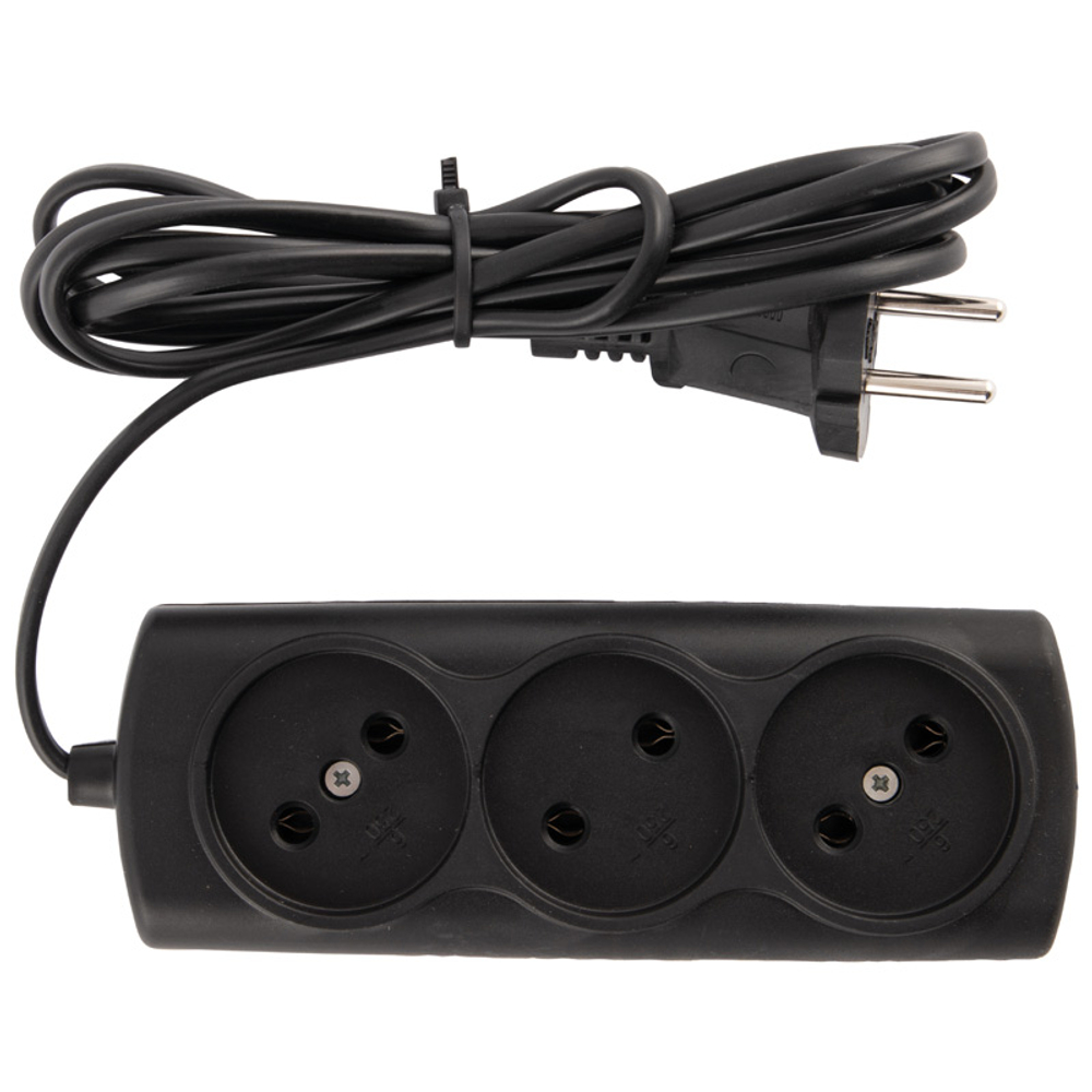 Удлинитель Engy "Эконом" 1.7м/3роз (ШВВП 2х0.75) черный