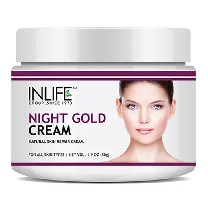 Крем для лица Inlife ночной антивозрастной Night Gold Cream 50 г