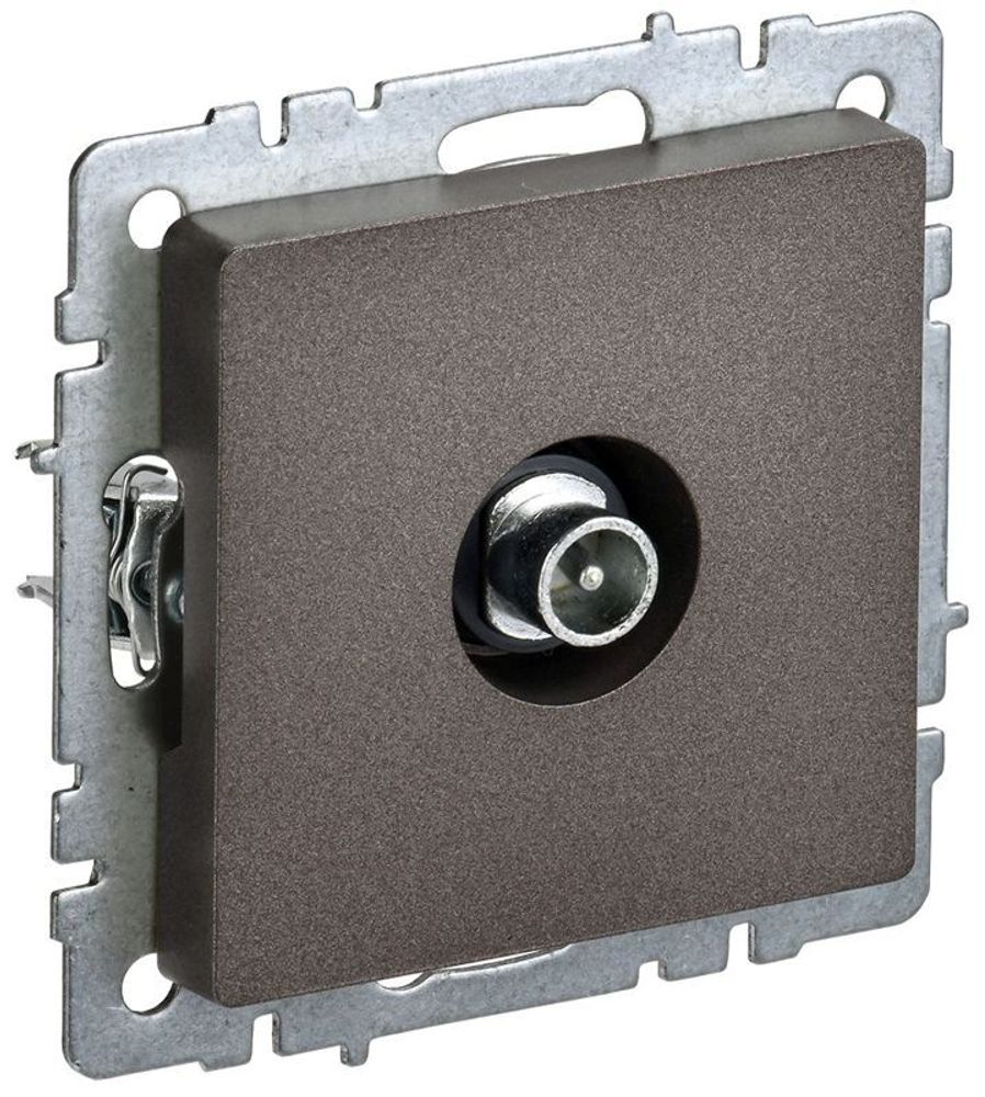 Розетка телевизионная проходная TV СП Brite РТВ10-0-БрТБ механизм бронза IEK BR-A10-P-K45