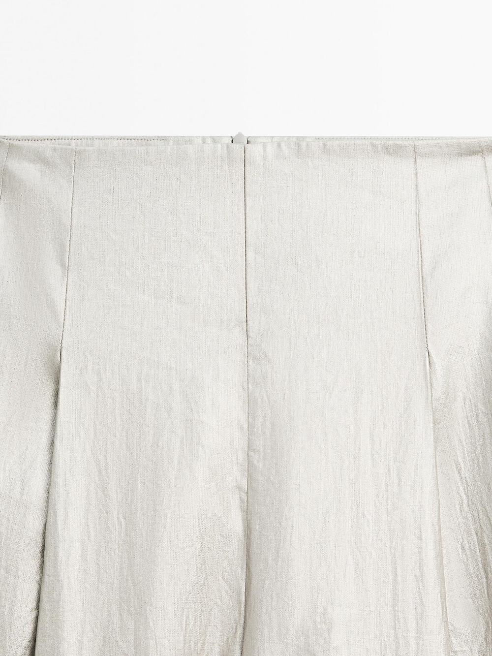 Massimo Dutti Металлизированные брюки из льняной смеси - STUDIO, серебряный