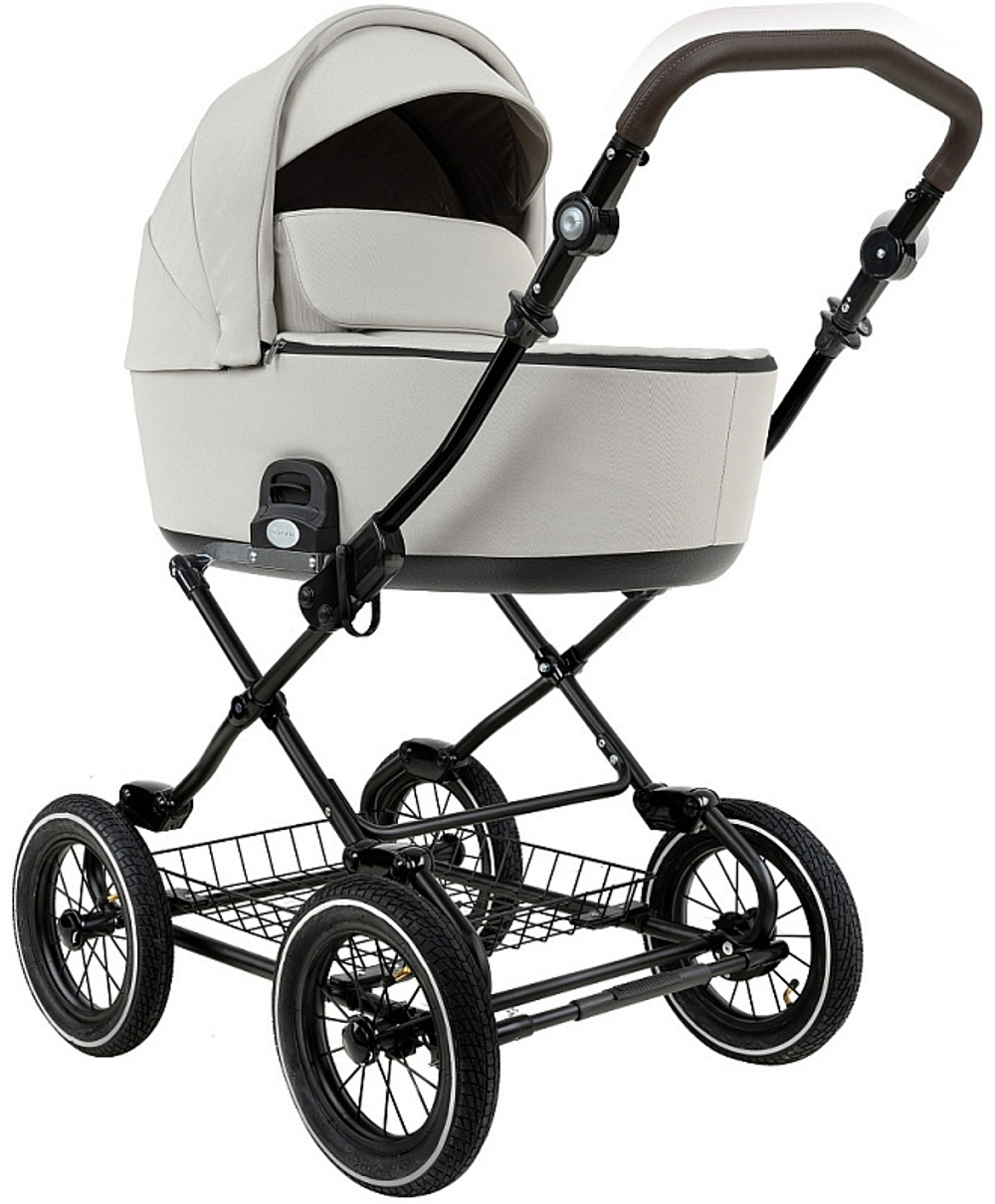 Детская коляска Roan Bass Next Classic d12 2.0 2 в 1 BNC/84/2 Marzipan/Black/руч.Cappuccino