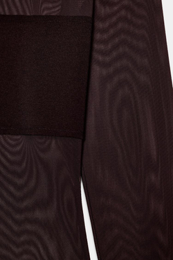 ZARA БОДИ ИЗ ПОЛУПРОЗРАЧНОЙ ТКАНИ, ТЕМНО-КОРИЧНЕВЫЙ